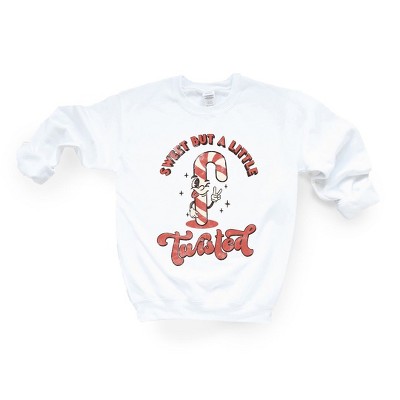 Simply Sage Market Women's Graphic Sweatshirt A Little Twisted Candy Cane