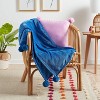 Plush Throw Blanket with Faux Fur Pom-Poms - Opalhouse™ - image 2 of 4