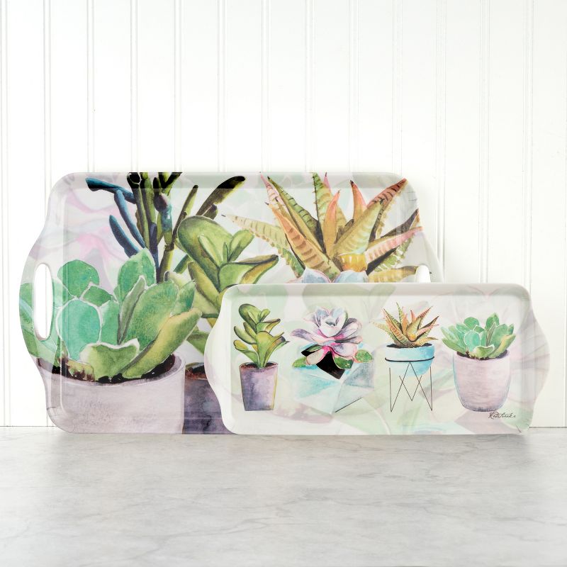 Pimpernel Succulents Melamine Sandwich Tray - 15.1" x 6.5", 4 of 7