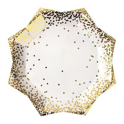 Meri Meri Gold Square Confetti Large Plates