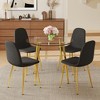 5-Piece Dining Set with Glass Table and 4 Armless Chairs - 2 of 4