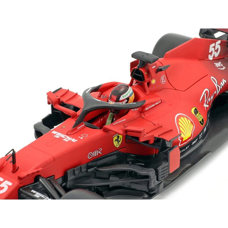 Ferrari SF21 #55 Carlos Sainz Formula One F1 Car "Ferrari Racing" Series 1/18 Diecast Model Car by Bburago, 2 of 6