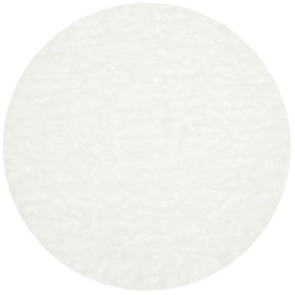  Round Solid Accent Rug Ivory