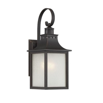 Monte Grande Bronze 18" Outdoor Wall Lantern with Seeded Glass