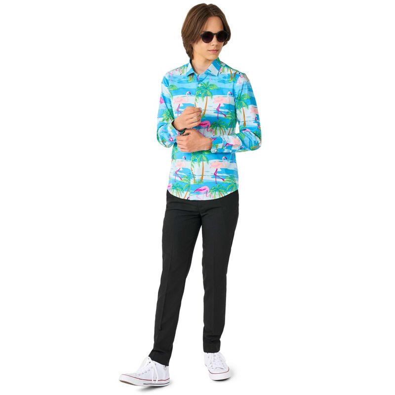 OppoSuits Teen Boys Shirt - Flaminguy - Multicolor, 3 of 6