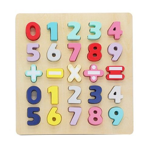 Melissa & Doug Self-correcting Wooden Number Puzzles With Storage Box 40pc  : Target