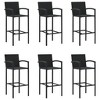 vidaXL Garden Bar Set Black PE Rattan, Powder-Coated Steel, Tempered Glass - 4 of 4