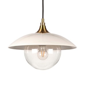 Hudson and Canal 14.5" Wide Pendant with Metal/Glass Shade - 1 of 4