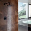 Sumerain Modern Black Shower Faucet with Rain Showerhead Wall Mount Single Handle Shower Only Faucet - 2 of 4