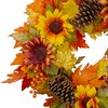 Northlight Sunflower and Pine Cone Artificial Thanksgiving Wreath - 24-Inch, Unlit - 3 of 4