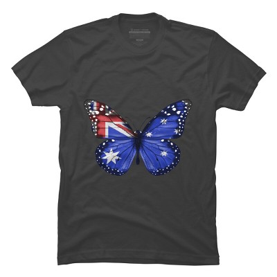 Men's Design By Humans Butterfly Flag Of Australia By GiftsIdeas T-Shirt