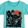 Girls' - Marvel - Black Panther Linocut Style Print Fitted Short Sleeve Graphic T-Shirt - 2 of 4