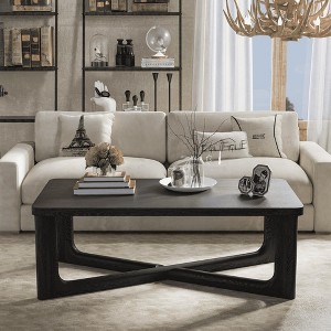 Lirago Wood Coffee Table 50x26 Black - 1 of 4