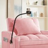NicBex 3-in-1 Convertible Sleeper Chair,Multi-Pockets Folding Sofa Bed ,Couches with 1 USB Port and 1 Type-C Port for Living Room,Beige/Pink - 4 of 4