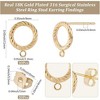 20Pcs Stud Earring Findings with Loop, 18K Gold Plated Surgical Steel Twist Post for Jewelry Making - 2 of 4