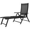 vidaXL Folding Sun Lounger Aluminum Black - 2 of 4