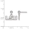 Black Bow Jewelry 14k White Gold Louisiana State Fighting Tigers NCAA Dangle Earrings - 2 of 3