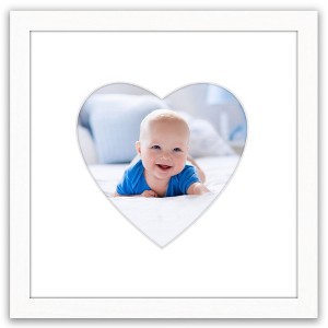 Americanflat 12" x 12" Picture Frame with Mat - Round & Heart Designs - Stylish Decor for Living Rooms, Dorms, Offices & More - 1 of 4