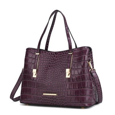 MKF Collection Aurelia Crocodile-Embossed Vegan Leather Women's Tote Stylish Shoulder Handbag by Mia K