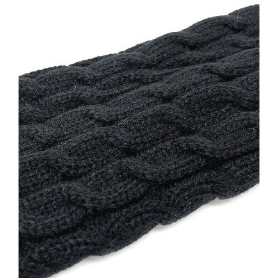 Wrapables Women's Cable Knit Leg Warmers, Black - image 3