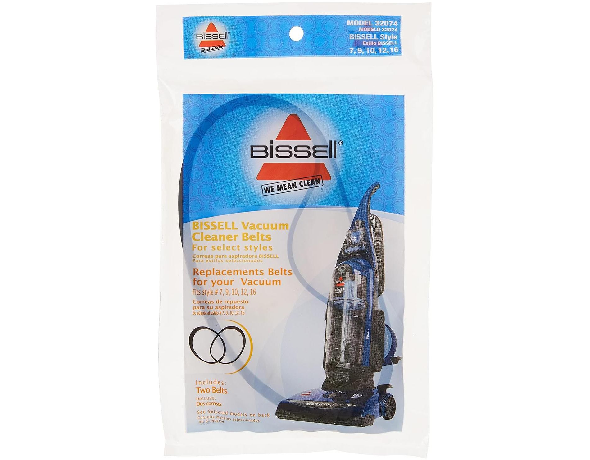 Bissell Carpet Cleaner Belts for Vacuum 7/9/10 p/n 3031120, 32074 2 pack