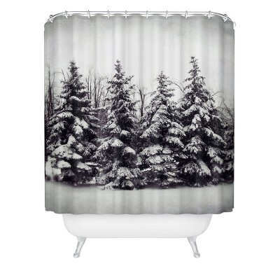 Snow and Pines Shower Curtain Gray - Deny Designs