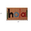 HomeRoots 17" X 29" Natural Blue and Black Coir Hola Outdoor Door Mat - 3 of 3