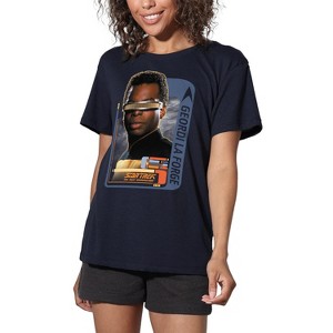 Women's Star Trek Geordi Laforge Loose T-Shirt Navy - 1 of 4