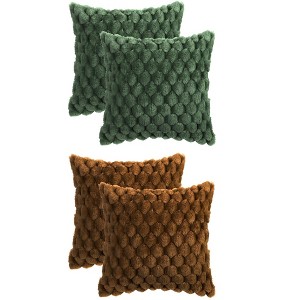 Unique Bargains Sofa Couch Home Decorative Soft Faux Fur Fuzzy Plush Throw Pillow Covers 4 Pcs - 1 of 4