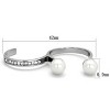 Slickblue Women’s Silver Cuff Ring, Open Band with White Pearls and Crystal Accents, Polished Steel, Size 5–10 - 3 of 4