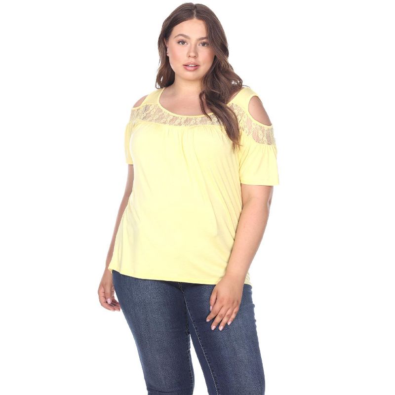 Women's Plus Size Cut Out Shoulder Bexley Tunic Top - White Mark, 1 of 4
