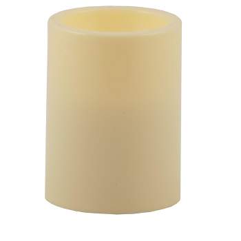 Pacific Accents Flameless 3x3.75 Ivory Resin Melted Top Pillar Candle