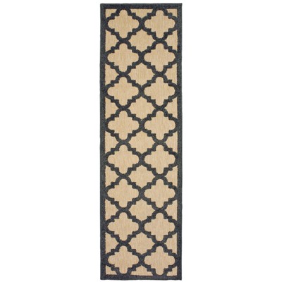 Oriental Weavers Cayman 660N9 Sand/ Charcoal Indoor/Outdoor Area Rug - 2'3" x 7'6"