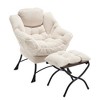 Lycvki Upholstered Lounge Accent Chair with Footrest - 2 of 4