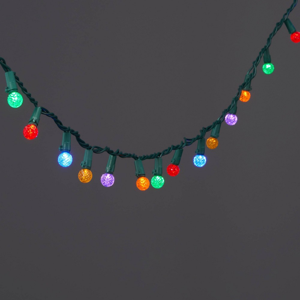 Photos - Floodlight / Street Light 60ct LED Faceted Sphere Christmas String Lights Multicolor with Green Wire