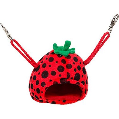 Multipet Small Strawberry House Small Animal Hideaway, 4" L X 4" W X 4" H, Black