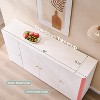 Kitchen Buffet Sideboard Cabinet with 4 Doors and Shelves, Modern Large Sideboard Buffet Storage Cabinet, 66" Coffee Bar Storage Cabinet - 3 of 4