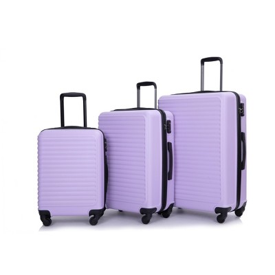 3 Piece Hardshell Luggage Sets Lightweight Suitcase With 2 Hooks, 360 Degree Spinner Wheels, (20"/24"/28")