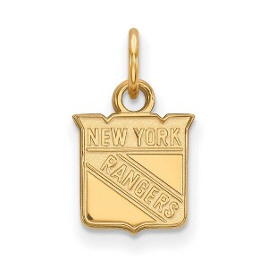 Black Bow Jewelry 10k Yellow Gold New York Rangers NHL Extra Small Pendant - 1 of 3