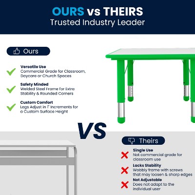 Green and Gray Adjustable Height Kids Activity Table