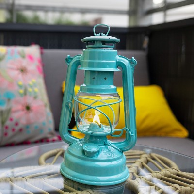 Pastel Green 10" Galvanized Outdoor Kerosene Lantern