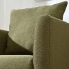 NicBex Accent Chair Upholstered Comfortable Fleece Reading Chair with Wood Legs Lounge Chair Reading Chair Comfy Chair for Living Room, Olive Green - 3 of 4