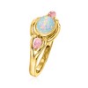 Ross-Simons Ethiopian Opal and 0.40 ct. t.w. Pink Tourmaline Ring in 18kt Gold Over Sterling - 3 of 4