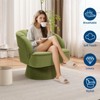 Modern Swivel Barrel Accent Chair, 360° Teddy/Velvet Fabric Upholstered Armchair with Striped Backrest & Plush Padding, Comfy Round Lounge Chair - 3 of 4