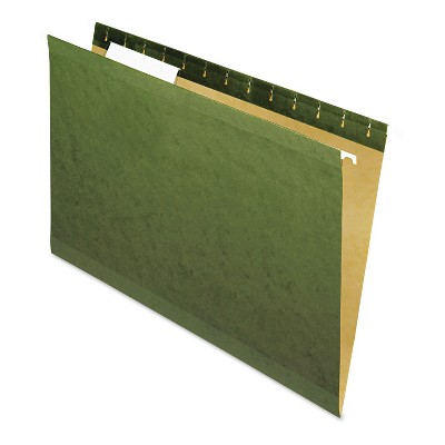 UNIVERSAL Reinforced Recycled Hanging Folder 1/3 Cut Legal Standard Green 25/Box 24213