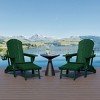 WestinTrends Malibu Folding Adjustable Adirondack Chair with Retractable Ottoman and Cup Holder (Set of 2), Red - 2 of 4