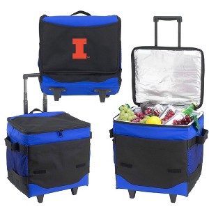 NCAA Illinois University Fighting Illini  60 Can Collapsible Rolling Cooler - 1 of 4
