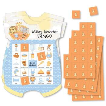 Big Dot of Happiness Noah’s Ark - Picture Bingo Cards and Markers - Baby Shower Shaped Bingo Game - Set of 18