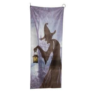 Gallerie II Door Curtain- Witch With Lantern Halloween Décor - 1 of 2