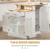 Resenkos Kitchen Island with Two-Level Rubberwood Top & Adjustable Shelves, White - 3 of 4